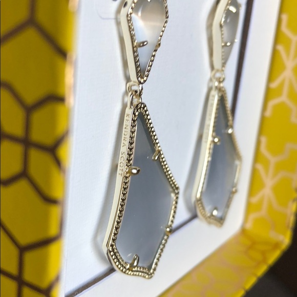 Kendra Scott Slate Gold Alexa Drop Earrings - Picture 3 of 7
